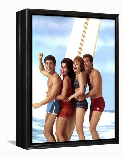 Beach Blanket Bingo, Frankie Avalon, Annette Funicello, Deborah Walley, John Ashley, 1965-null-Framed Stretched Canvas