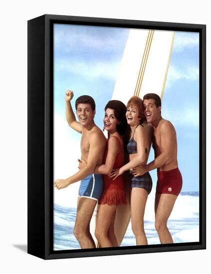 Beach Blanket Bingo, Frankie Avalon, Annette Funicello, Deborah Walley, John Ashley, 1965-null-Framed Stretched Canvas