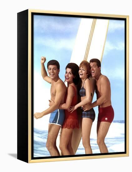 Beach Blanket Bingo, Frankie Avalon, Annette Funicello, Deborah Walley, John Ashley, 1965-null-Framed Stretched Canvas