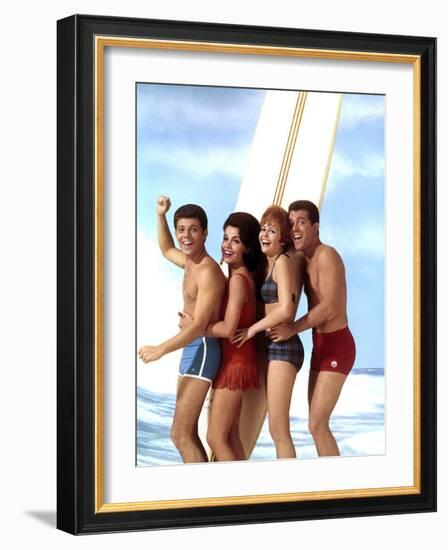 Beach Blanket Bingo, Frankie Avalon, Annette Funicello, Deborah Walley, John Ashley, 1965-null-Framed Photo