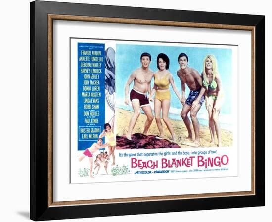 Beach Blanket Bingo, Frankie Avalon, Annette Funicello, Mike Nader, 1965-null-Framed Art Print