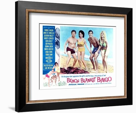 Beach Blanket Bingo, Frankie Avalon, Annette Funicello, Mike Nader, 1965-null-Framed Premium Giclee Print