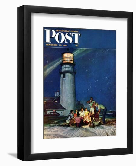 "Beach Bonfire" Saturday Evening Post Cover, September 16, 1950-Mead Schaeffer-Framed Giclee Print