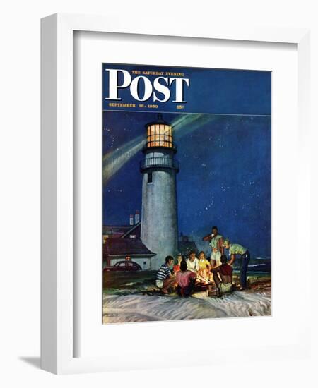 "Beach Bonfire" Saturday Evening Post Cover, September 16, 1950-Mead Schaeffer-Framed Giclee Print