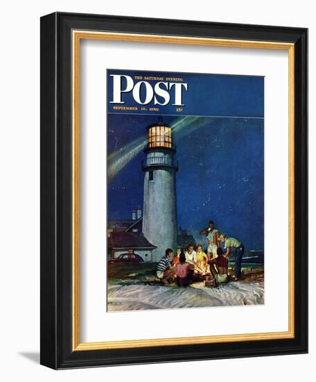 "Beach Bonfire" Saturday Evening Post Cover, September 16, 1950-Mead Schaeffer-Framed Giclee Print