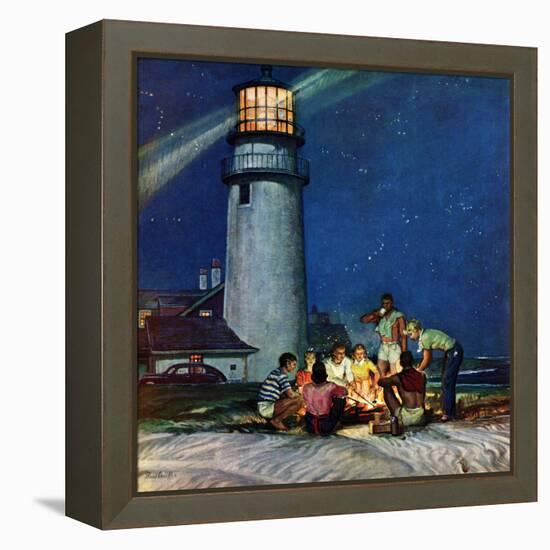 "Beach Bonfire", September 16, 1950-Mead Schaeffer-Framed Premier Image Canvas