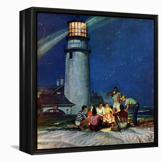 "Beach Bonfire", September 16, 1950-Mead Schaeffer-Framed Premier Image Canvas