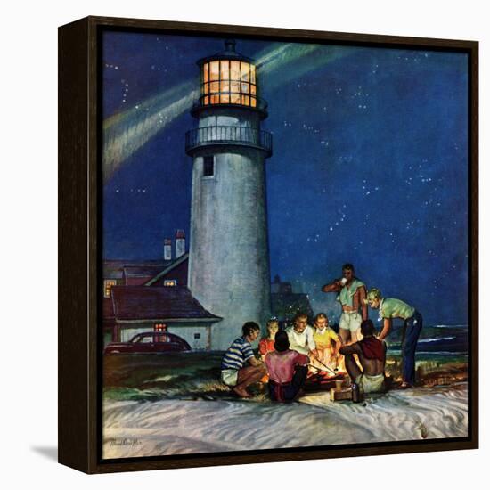 "Beach Bonfire", September 16, 1950-Mead Schaeffer-Framed Premier Image Canvas