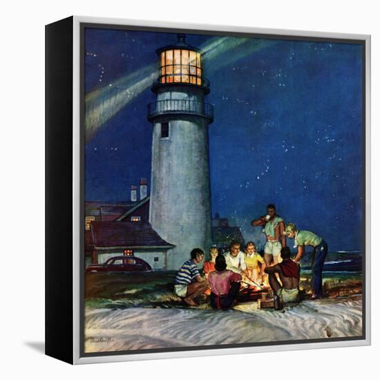 "Beach Bonfire", September 16, 1950-Mead Schaeffer-Framed Premier Image Canvas