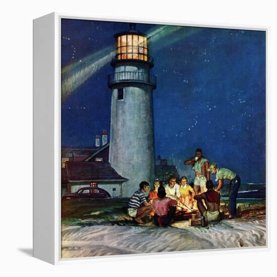 "Beach Bonfire", September 16, 1950-Mead Schaeffer-Framed Premier Image Canvas