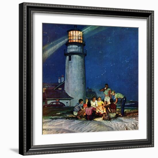 "Beach Bonfire", September 16, 1950-Mead Schaeffer-Framed Giclee Print