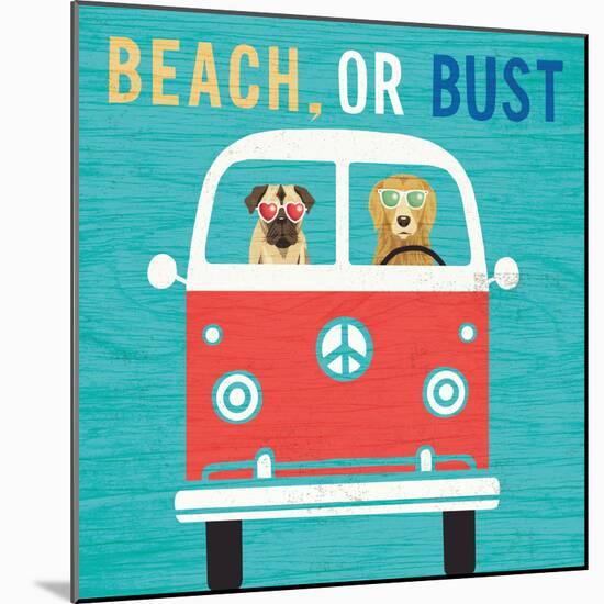 Beach Bums Bus-Michael Mullan-Mounted Art Print