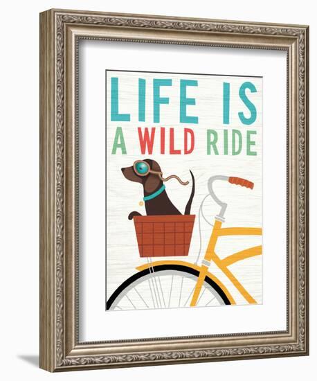 Beach Bums Dachshund Bicycle I Life-Michael Mullan-Framed Premium Giclee Print