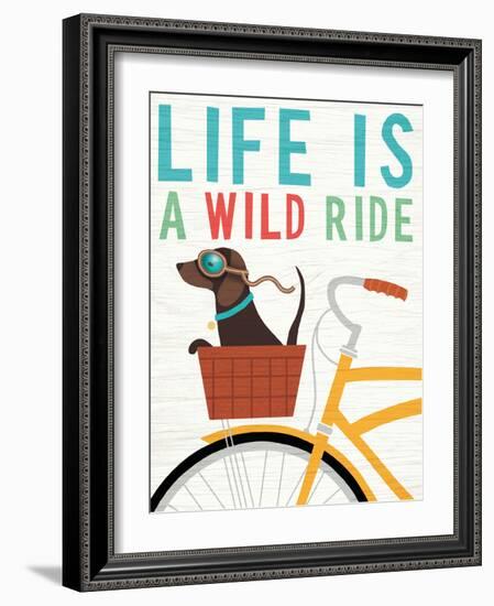 Beach Bums Dachshund Bicycle I Life-Michael Mullan-Framed Premium Giclee Print