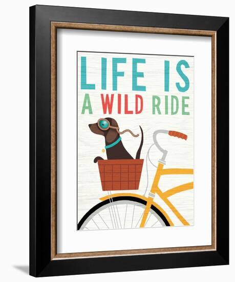 Beach Bums Dachshund Bicycle I Life-Michael Mullan-Framed Art Print