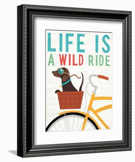 Beach Bums Dachshund Bicycle I Life-Michael Mullan-Framed Art Print