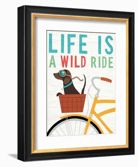 Beach Bums Dachshund Bicycle I Life-Michael Mullan-Framed Art Print