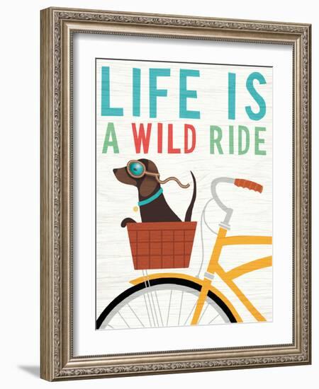 Beach Bums Dachshund Bicycle I Life-Michael Mullan-Framed Art Print