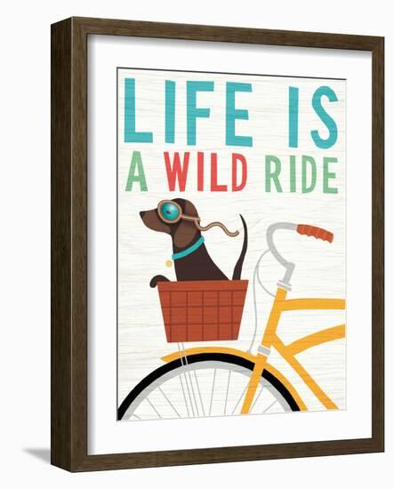 Beach Bums Dachshund Bicycle I Life-Michael Mullan-Framed Art Print