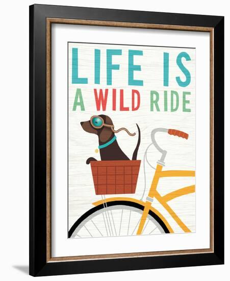 Beach Bums Dachshund Bicycle I Life-Michael Mullan-Framed Art Print