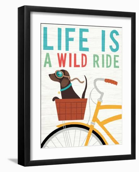 Beach Bums Dachshund Bicycle I Life-Michael Mullan-Framed Art Print