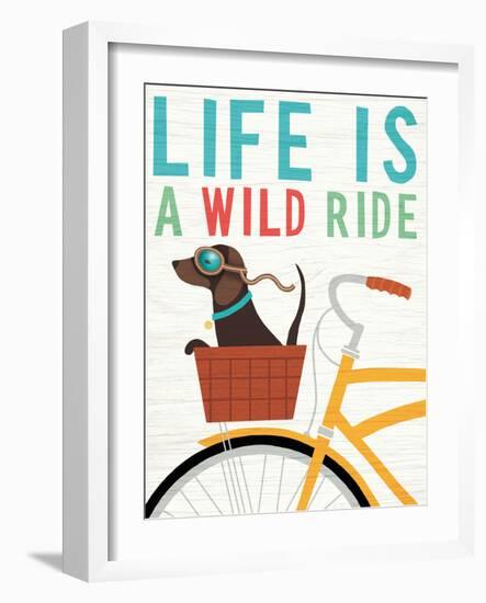 Beach Bums Dachshund Bicycle I Life-Michael Mullan-Framed Art Print