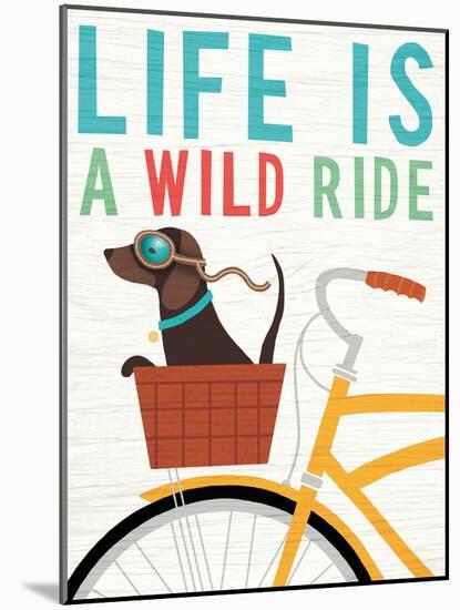 Beach Bums Dachshund Bicycle I Life-Michael Mullan-Mounted Art Print