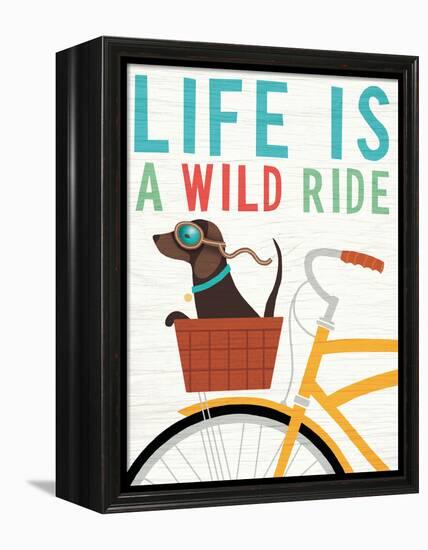 Beach Bums Dachshund Bicycle I Life-Michael Mullan-Framed Stretched Canvas
