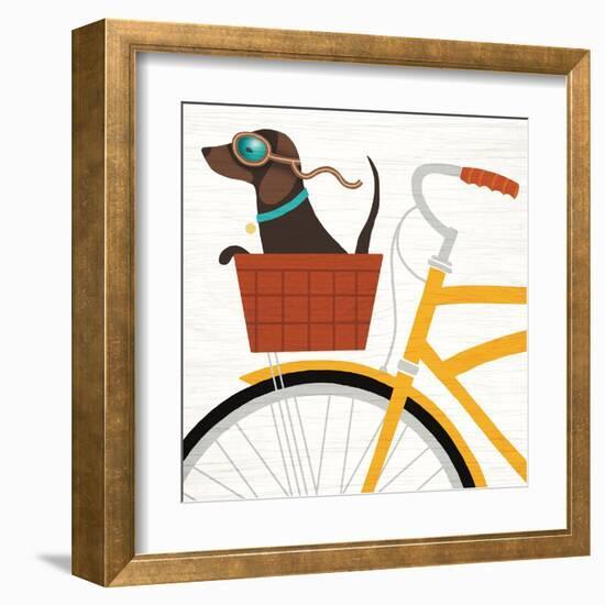 Beach Bums Dachshund Bicycle I-Michael Mullan-Framed Art Print