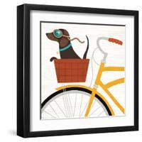 Beach Bums Dachshund Bicycle I-Michael Mullan-Framed Art Print