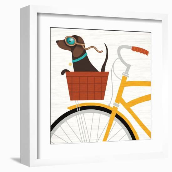 Beach Bums Dachshund Bicycle I-Michael Mullan-Framed Art Print