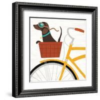 Beach Bums Dachshund Bicycle I-Michael Mullan-Framed Art Print