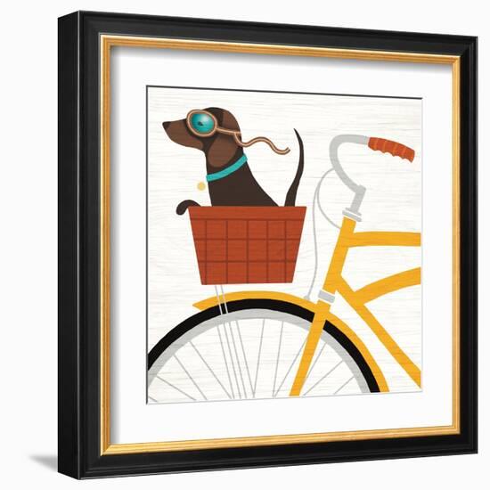 Beach Bums Dachshund Bicycle I-Michael Mullan-Framed Art Print