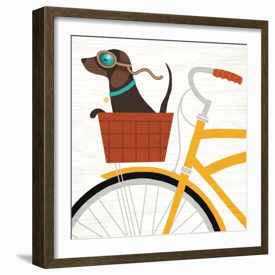 Beach Bums Dachshund Bicycle I-Michael Mullan-Framed Premium Giclee Print