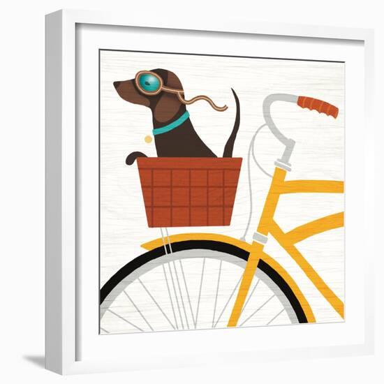 Beach Bums Dachshund Bicycle I-Michael Mullan-Framed Premium Giclee Print