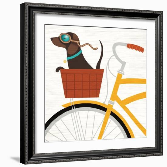 Beach Bums Dachshund Bicycle I-Michael Mullan-Framed Premium Giclee Print