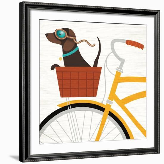 Beach Bums Dachshund Bicycle I-Michael Mullan-Framed Premium Giclee Print