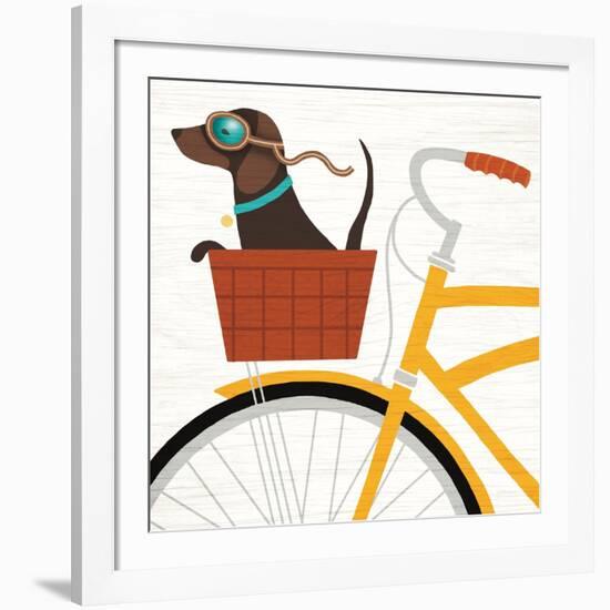 Beach Bums Dachshund Bicycle I-Michael Mullan-Framed Premium Giclee Print