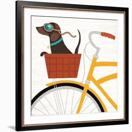 Beach Bums Dachshund Bicycle I-Michael Mullan-Framed Premium Giclee Print