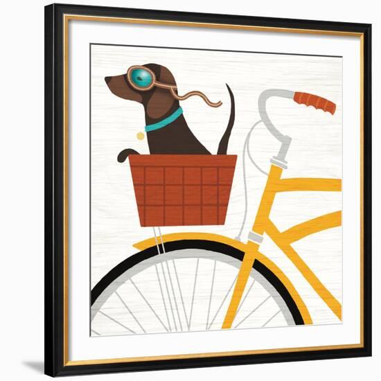 Beach Bums Dachshund Bicycle I-Michael Mullan-Framed Premium Giclee Print