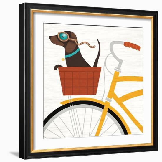 Beach Bums Dachshund Bicycle I-Michael Mullan-Framed Art Print