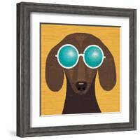 Beach Bums Dachshund I-Michael Mullan-Framed Art Print