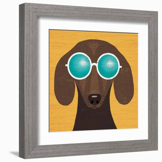 Beach Bums Dachshund I-Michael Mullan-Framed Art Print