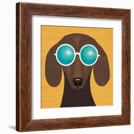 Beach Bums Dachshund I-Michael Mullan-Framed Art Print