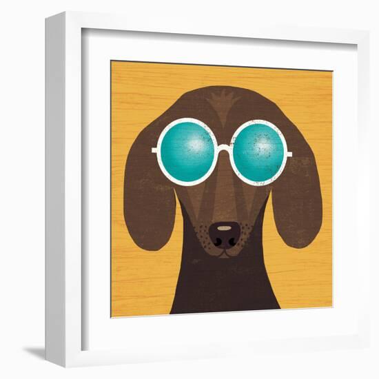 Beach Bums Dachshund I-Michael Mullan-Framed Art Print