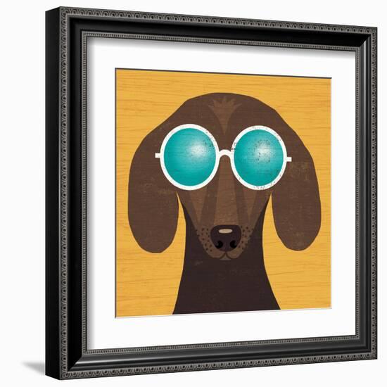 Beach Bums Dachshund I-Michael Mullan-Framed Art Print