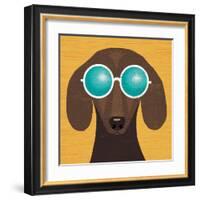 Beach Bums Dachshund I-Michael Mullan-Framed Art Print