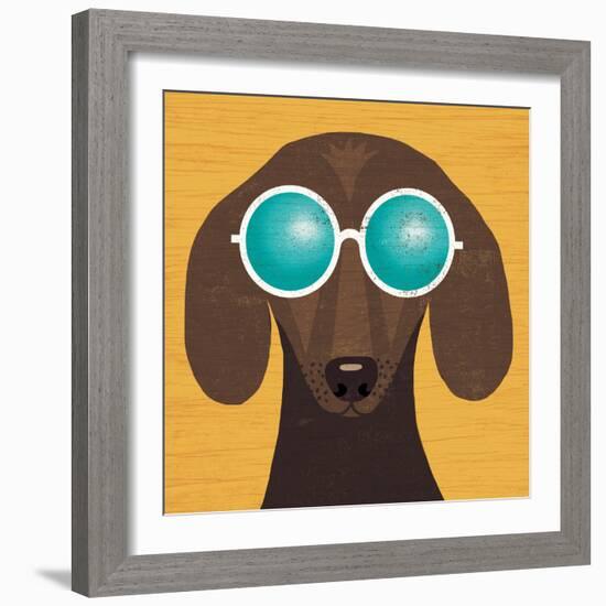 Beach Bums Dachshund I-Michael Mullan-Framed Art Print