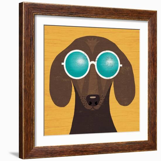 Beach Bums Dachshund I-Michael Mullan-Framed Art Print