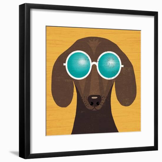 Beach Bums Dachshund I-Michael Mullan-Framed Art Print